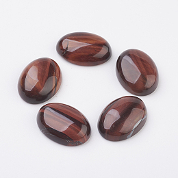 Honeyhandy Natural Red Tiger Eye Flat Back Cabochons, Oval, 18x13mm