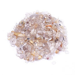 Honeyhandy Natural Rutilated Quartz Beads, Undrilled/No Hole, Chips, 4~12x2~7x1~5mm, about 100g/bag