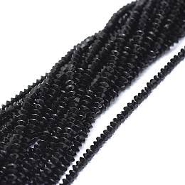 Honeyhandy Natural Black Tourmaline Beads Strands, Faceted, Rondelle, 2.5~3.5x1.5mm, Hole: 0.6mm, about 90pcs/strand, 15.35(39cm)