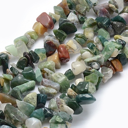 Honeyhandy Natural Indian Agate Beads Strands, Chip, 5~8mm, Hole: 1mm, about 33 inch(84cm)