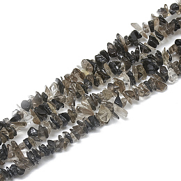 Honeyhandy Natural Smoky Quartz Beads Strands, Chip, 3~11x3~5x1~4mm, Hole: 1mm, about 380~400pcs/strand, 33 inch