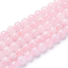 Honeyhandy Natural Rose Quartz Beads Strands, Round, 10~10.5mm, Hole: 1.2mm, about 37~40pcs/strand, 14.9~15.1 inch(38~38.5cm)