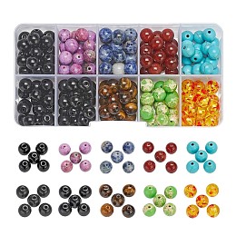 ARRICRAFT 180Pcs 7 Style Natural & Synthetic Gemstone Beads, Round, 8mm, Hole: 1mm