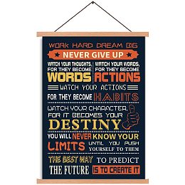 Arricraft Work Hard Dream Big Never Give Up Cotton Linen Hanging Painting Motivational Saying Art Print Colorful Inspirational Word Poster for Bedroom Living Room Home Office Decoration 44x28cm