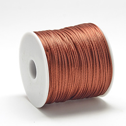 Honeyhandy Nylon Thread, Rattail Satin Cord, Sienna, about 1mm, about 76.55 yards(70m)/roll