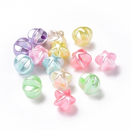 Honeyhandy Imitation Pearl Acrylic Beads, Star, Mixed Color, 11x11.5x10mm, Hole: 2.5x2.2mm, about 1020pcs/500g