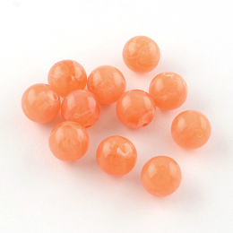 Honeyhandy Round Imitation Gemstone Acrylic Beads, Light Salmon, 8mm, Hole: 2mm, about 1700pcs/500g