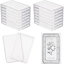 FINGERINSPIRE 18 Pcs Silver Bar Case 2.2x1.4 inch Acrylic Silver Bar Holder Clear Storage Container Compatible Silver Bar Box for 1oz Silver Bar 1 Troy Ounce Bar Collection of Coins