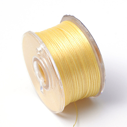 Honeyhandy Special Coated Polyester Beading Threads for Seed Beads, Gold, 0.1mm, about 50yards/roll