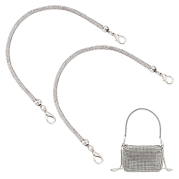 PandaHall Elite Replacement Purse Straps, 13.4"/34cm Alloy Rhinestone Bag Strap with Lobster Clasp Short Bag Chain Strap for Underarm Bag Shoulder Bag Handbag Tote Satchel Replacement Accessories Alloy Rhinestone Bag Strap with Lobster Clasp Short Bag Chain Strap for Underarm Bag Shoulder Bag Handbag Tote Satchel Replacement Accessories