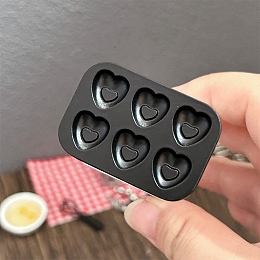 Honeyhandy Alloy Cake Baking Mold, Micro Landscape Home Dollhouse Accessories, Pretending Prop Decorations, Heart, 15x22x3mm