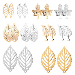 SUNNYCLUE 1 Box 100Pcs 10 Styles Gold Leaves Charms Maple Leaf Charms Bulk Spring Plant Charm Stainless Steel Leaf Charm for Jewelry Making Charms Women Adults DIY Earring Necklace Bracelet Craft