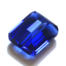 Honeyhandy Imitation Austrian Crystal Beads, Grade AAA, Faceted, Rectangle, Blue, 8x9.5x5mm, Hole: 0.9~1mm