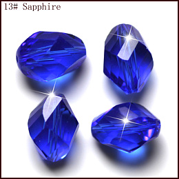 Honeyhandy Imitation Austrian Crystal Beads, Grade AAA, Faceted, Bicone, Blue, 8x10.5mm, Hole: 0.9~1mm