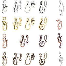 60pcs 2 Colors S-Hook Necklace Clasp 304 Stainless Steel Chain Clasps Metal  S Hooks Clasps Connectors S-Shaped Hook for Necklace Bracelet Jewelry Making  