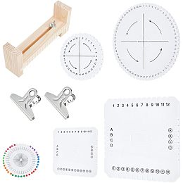 FINGERINSPIRE 1 Set Wooden Jig Bracelet Maker Kit with 4 Pcs Braiding Disk & 1 Set Sewing Straight Pin Adjustable Paracord Jig Bracelet Maker Foam Bracelet Knitting Tray Bracelet Braided Board for DIY