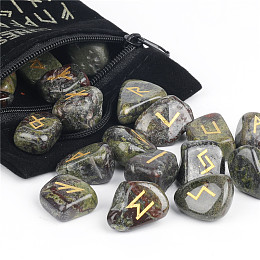 Natural Dragon Blood Rune Stones, Tumbled Stone, Healing Stones for Chakras Balancing, Crystal Therapy, Meditation, Reiki, Divination Stone, Nuggets, 10~30mm, 24pcs/bag