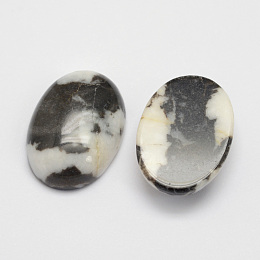 Honeyhandy Natural Zebra Jasper Cabochons, Oval, 25x18x7~10mm.