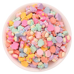 Honeyhandy Opaque Resin Imitation Food Decoden Cabochons, Cupcake, Mixed Color, 12x10x5.5mm