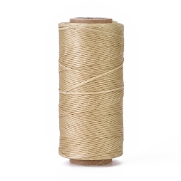 Honeyhandy Waxed Polyester Cord, Micro Macrame Cord, Waxed Sewing Thread, Flat, Tan, 0.8mm, about 284.33 yards(260m)/roll