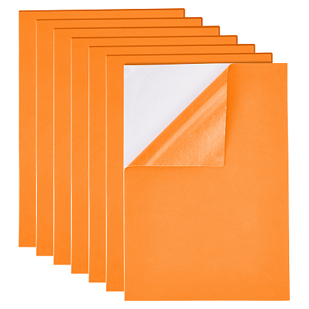 BENECREAT Sponge EVA Sheet Foam Paper Sets, With Adhesive Back, Antiskid, Rectangle, Orange, 30x21x0.1cm