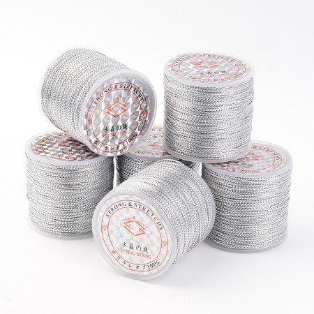 Honeyhandy Metallic Cord, In Silver Color, 0.8mm wide, about 109.36 yards(100m)/roll