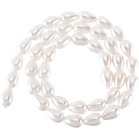 NBEADS 40 Pcs Natural Shell Pearl Beads, Teardrop Freshwater Pearl Beads Spacer, Pearl Loose Beads for DIY Crafts Making Jewelry Bracelets Necklaces Earrings