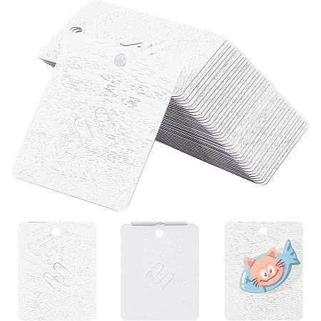 NBEADS 80 Pcs Brooch Display Cards, Plastic Hanging Brooch Display Cards Rectangle Hair Clip Display Cards for Hair Barrettes Brooches Accessories,5.3x7.3cm