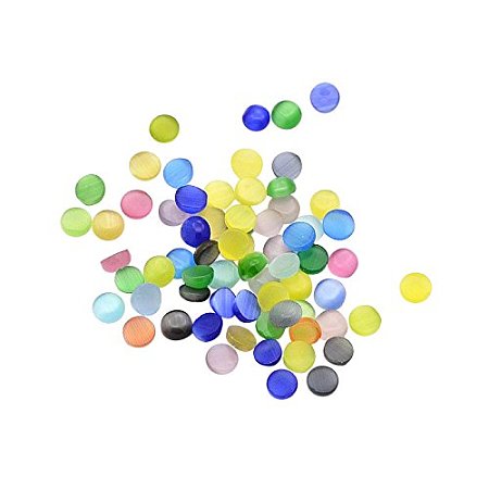 ARRICRAFT 1 Bag (About 200g/2000pcs) Mixed Color Half Round Dome Cat Eye Cabochons 4x2mm for Jewelry Making