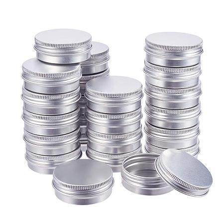 BENECREAT 30 Pack 1 OZ Tin Cans Screw Top Round Aluminum Cans Screw Lid Containers - Great for Store Spices, Candies, Tea or Gift Giving (Platinum)
