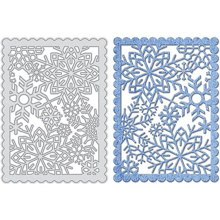 GLOBLELAND Snowflake Metal Die Cuts Lace Cutting Dies for DIY Scrapbook Paper Card Making Craft Decoration Supplies, Matte Coffee Golden