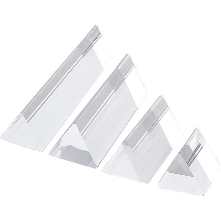 SUPERFINDINGS 4 Size Labs Equilateral Acrylic Prisms Triangular Equilateral Prism 60 Degree Angles Equilateral Prism Clear Photography Prism for Teaching Light Spectrum Physics
