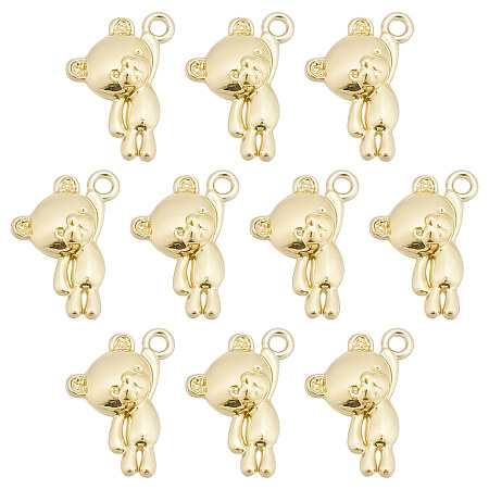 SUNNYCLUE 1 Box 48pcs Bear Charms Bulk Bears Charms Gold Cartoon Charms Rack Plating Alloy Charms Little Bear Dangle Charm for Jewellery Making Charms DIY Craft Bracelet Necklace Earring Women Adult