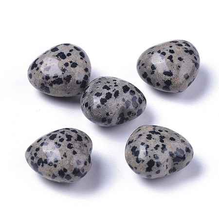 Honeyhandy Natural Dalmatian Jasper Heart Love Stone, Pocket Palm Stone for Reiki Balancing, 20x20x13~13.5mm