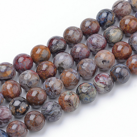 Honeyhandy Natural Pietersite Beads Strands, Round, 6~7mm, Hole: 1mm, about 60~67pcs/strand, 15.7 inch