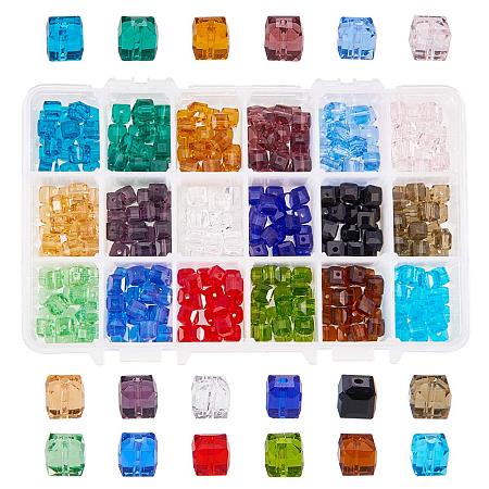 NBEADS A Box 360 Pcs 8mm Cube Crystal Glass Beads Faceted Square Shape Loose Beads DIY Jewelry Making