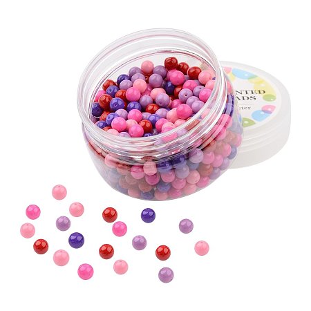 ARRICRAFT 1 Box (About 400pcs) Environmental Baking Painted Glass Pearl Beads 6mm, Valentine's Mix