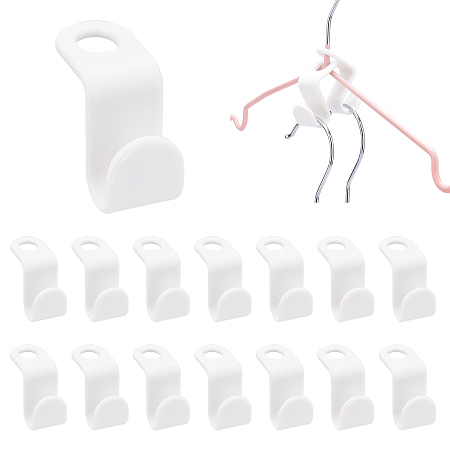 GORGECRAFT 40PCS Clothes Hanger Connector Hooks White Closet Hangers Organizer Plastic Cascading Linking Extender Clips Accessory for Heavy Duty Clothes Closet Plastic Hangers