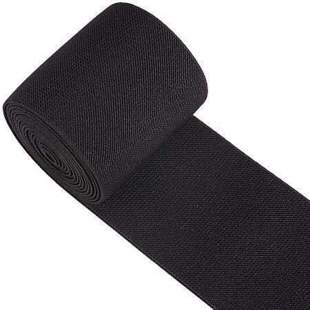 BENECREAT 4-inch Wide by 3-Yard Twill Elastic Band for Waistband Sewing Project, Black