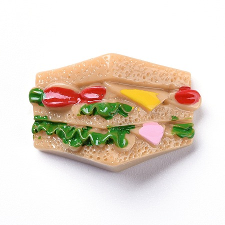 Honeyhandy Resin Cabochons, Sandwich, Colorful, 19x28x10mm