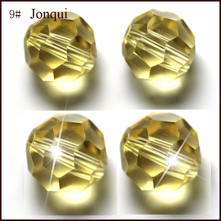 Honeyhandy Imitation Austrian Crystal Beads, Grade AAA, Faceted(32 Facets), Round, Champagne Yellow, 10mm, Hole: 0.9~1mm