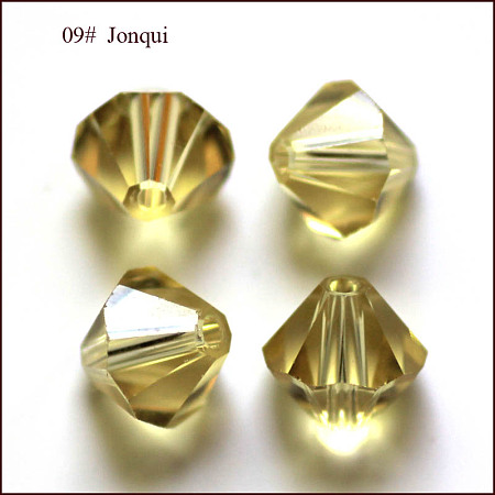 Honeyhandy Imitation Austrian Crystal Beads, Grade AAA, Faceted, Bicone, Dark Khaki, 10x9~10mm, Hole: 0.9~1.6mm