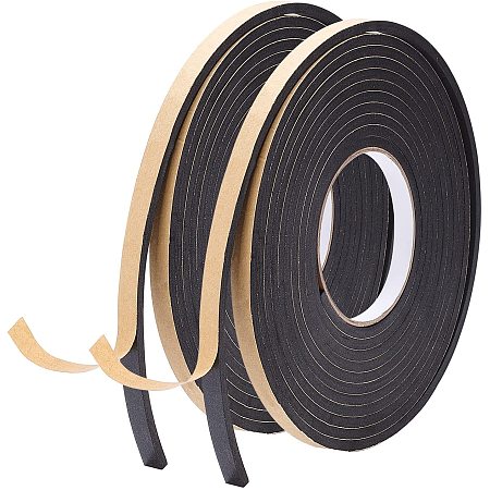 SUPERFINDINGS 2 Rolls Total 32.8 Feet Thick High Density Window Foam Strip 0.39Inch Width Single-Sided Adhesive EVA Seal Foam Strip Soundproofing Sealing Tape for Doors and Windows Insulation