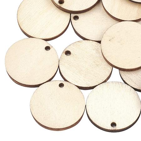 ARRICRAFT 200 pcs Flat Round Wood Pendant Beads Crafts for Earring Pendant Jewelry DIY Craft Making, Wheat