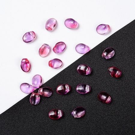NBEADS Czech Glass Beads, Tulip Petal/Lily Petal, DeepPink, 8.5x6x4mm, Hole: 1mm; about 37pcs/10g