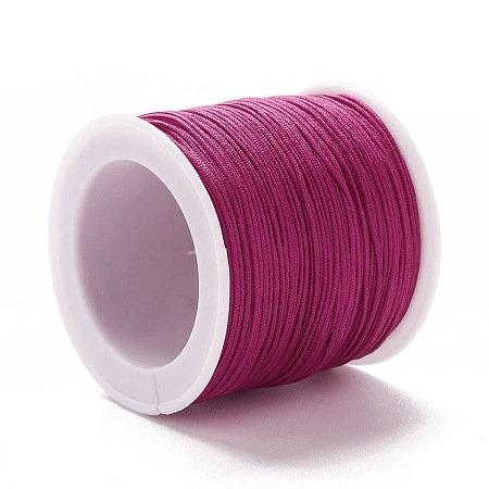 Honeyhandy Braided Nylon Thread, DIY Material for Jewelry Making, Camellia, 0.8mm, 100yards/roll