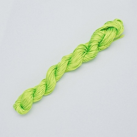 Honeyhandy 10M Nylon Jewelry Thread, Nylon Cord for Custom Woven Bracelets Making, Green Yellow, 2mm