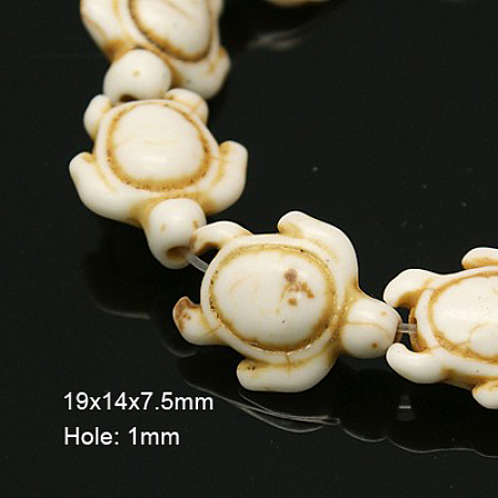 Honeyhandy Synthetic Magnesite Beads, Dyed, Tortoise, Seashell Color, 19x14x7.5mm, hole: 1mm,  15.2 inch, 23pcs/strand