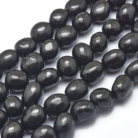 ARRICRAFT Natural Shungite Beads Strands, Potato, Baroque Shape, 8~8.5x6.5~8mm, Hole: 1mm, about 49pcs/Strand, 15.43 inches(39.2cm)