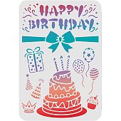 Wall and Fabric FINGERINSPIRE Happy Birthday Drawing Painting Stencils Templates 11.6x8.3inch Cake Pattern Plastic Stencils Decoration Rectangle Reusable Stencils for Painting on Wood Floor 